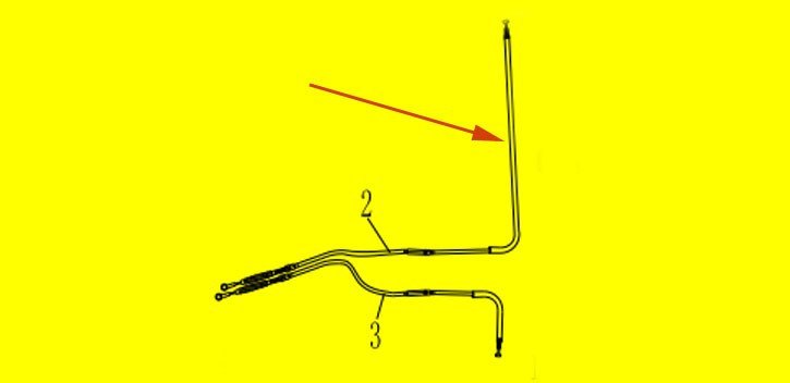 parking brake câble  right section XYJK800 4WD