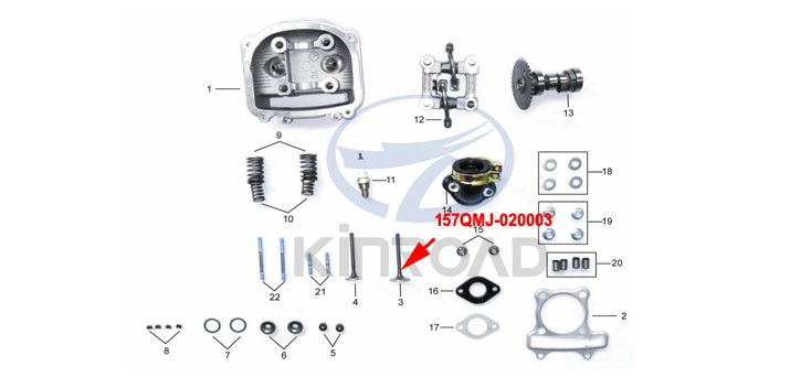 admission valve kinroad 150 cc