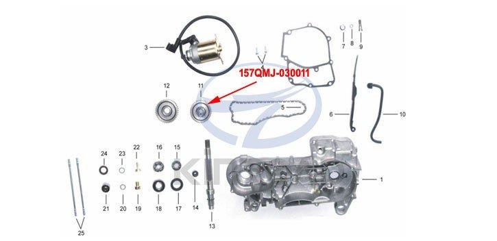 LAYSHAFT PART KINROAD 150 CC