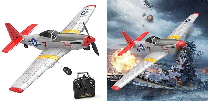 Avión Mini Mustang P51D de 4 canales con estabilizador Xpilot Avión Mini Mustang P51D de 4 canales con estabilizador Xpilot