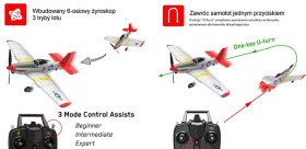Avion Mini Mustang P51D 4 canaux avec stabilisateur Xpilot 