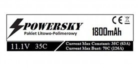 PowerSky LiPo 11.1V 1800mAh 3S 35C